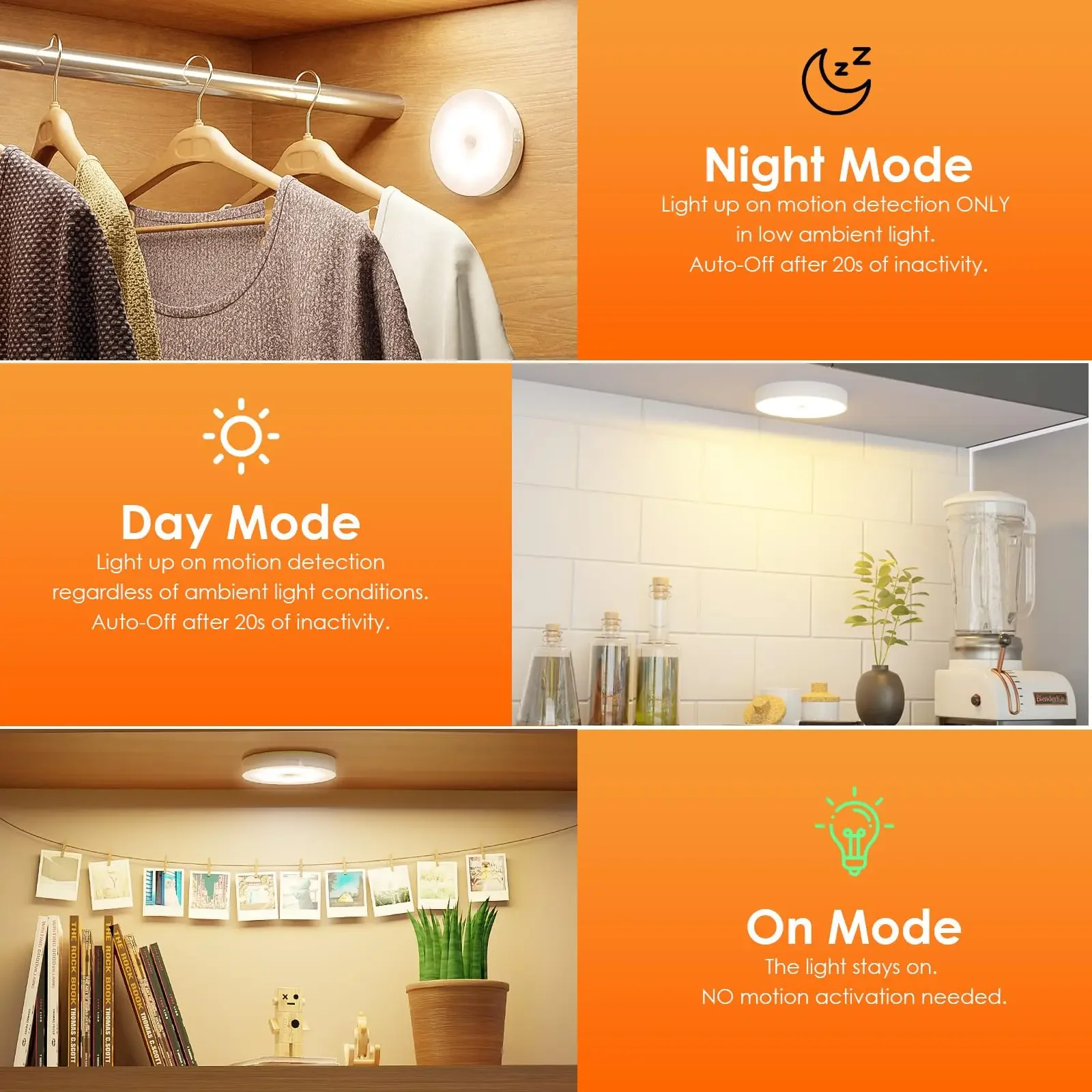 LED Night Light Smart Human Body Sensor with Digital Sensor Head Magnetic Suction Wireless-Use Eye Protect Night Lamp