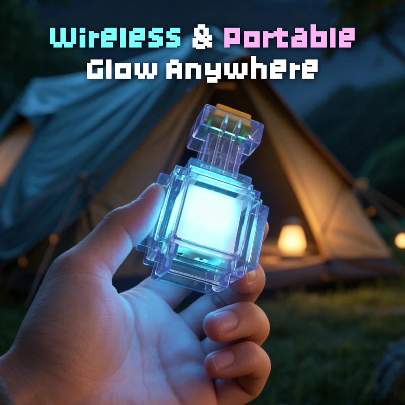 MC Game Night Light Change Color Liquid Medicine Bottle Model Pixel Wind Peripheral Toy Rechargeable Led Light for Room decorate