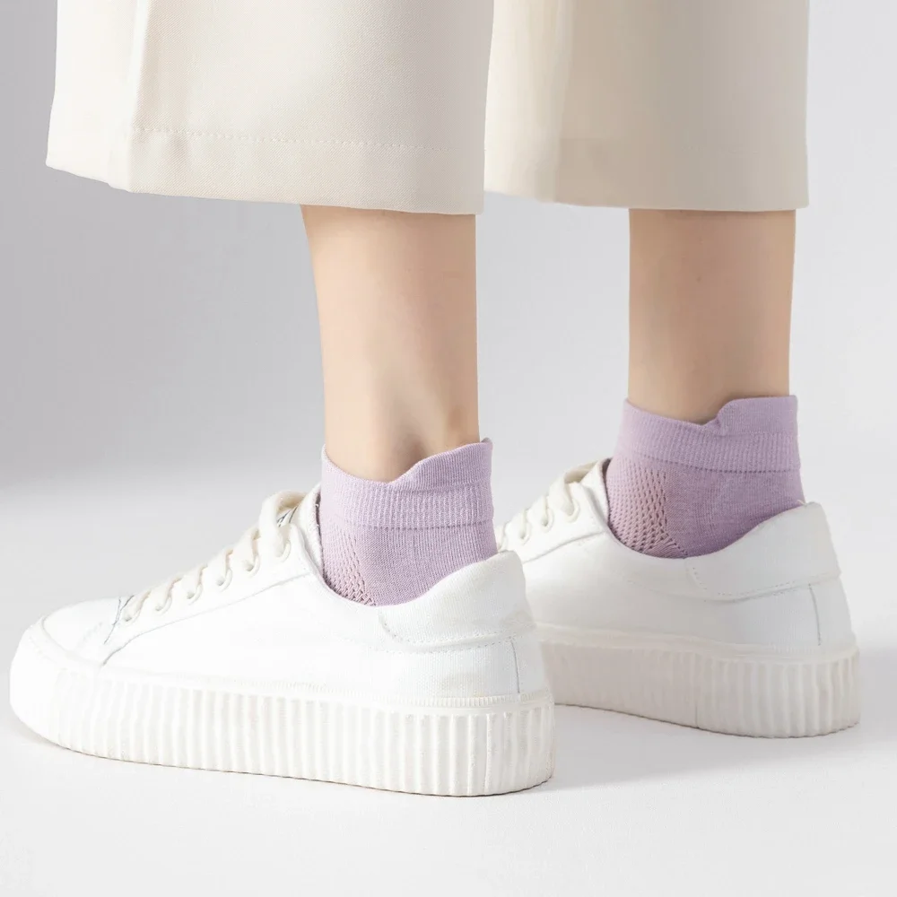 5 Pairs Women Five Finger Socks Summer Mesh Ankle Socks High Quality Cotton Low Cut Toe Socks Sports Cute