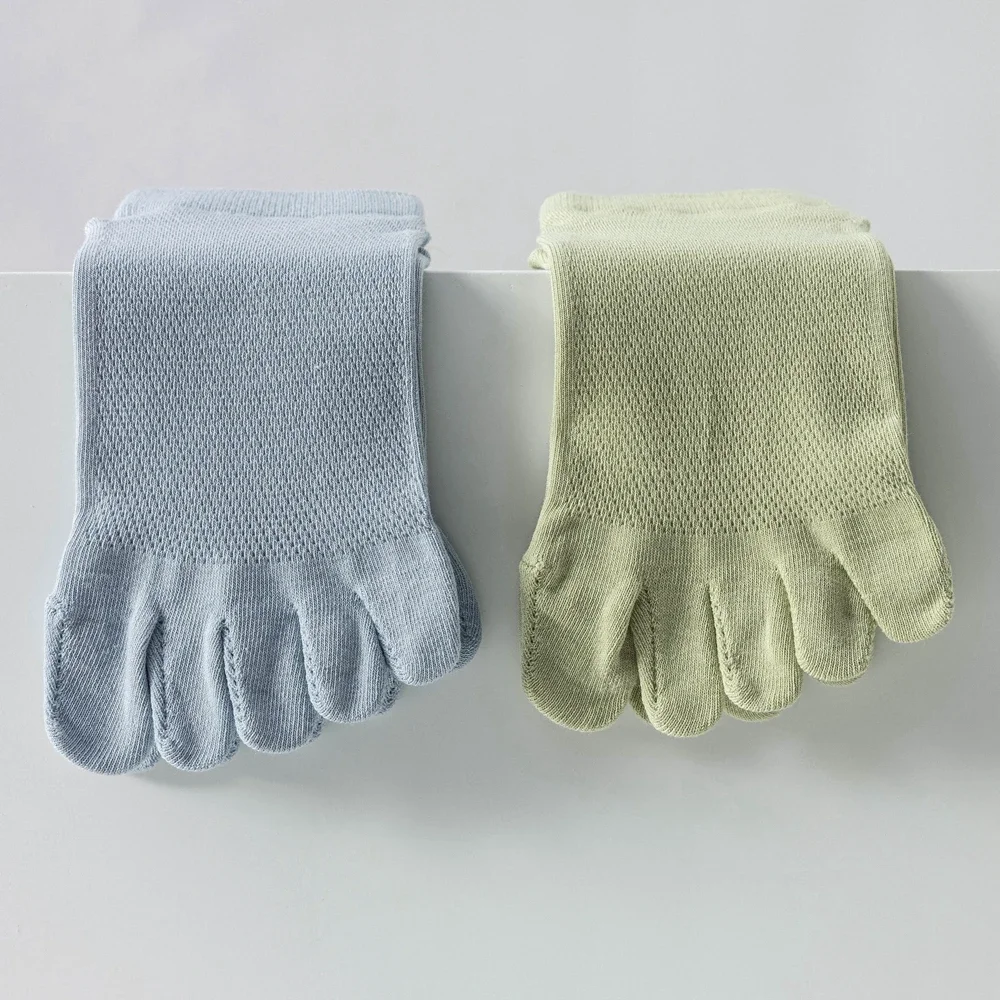 5 Pairs Women Five Finger Socks Summer Mesh Ankle Socks High Quality Cotton Low Cut Toe Socks Sports Cute