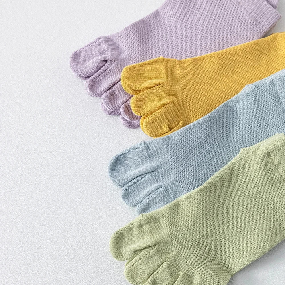 5 Pairs Women Five Finger Socks Summer Mesh Ankle Socks High Quality Cotton Low Cut Toe Socks Sports Cute