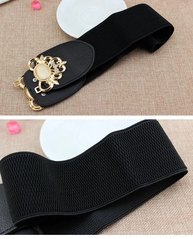 Manufacturers wholesale fashion ladies elastic wide girdle down jacket casual elastic belt sweater k-style decorative belt