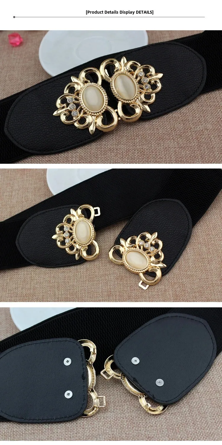 Manufacturers wholesale fashion ladies elastic wide girdle down jacket casual elastic belt sweater k-style decorative belt