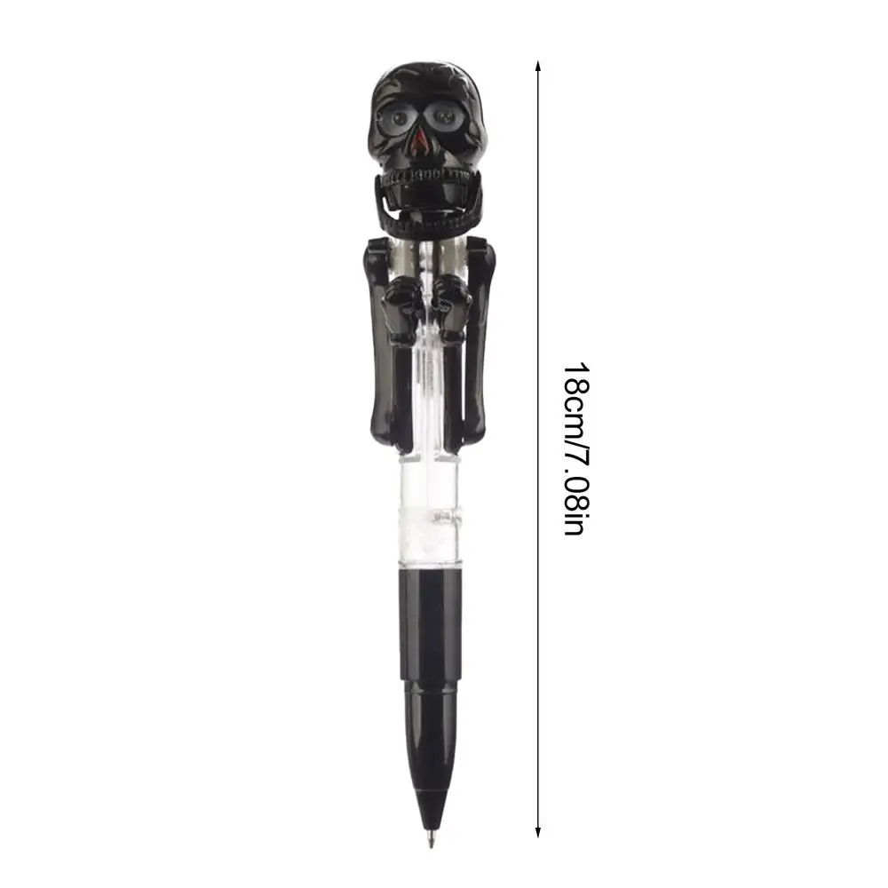 Halloween Pen With Light Halloween Pen Funny Boxing Skeleton With LED Light Adults And Children Ballpoint Pens Ergonomic Grip
