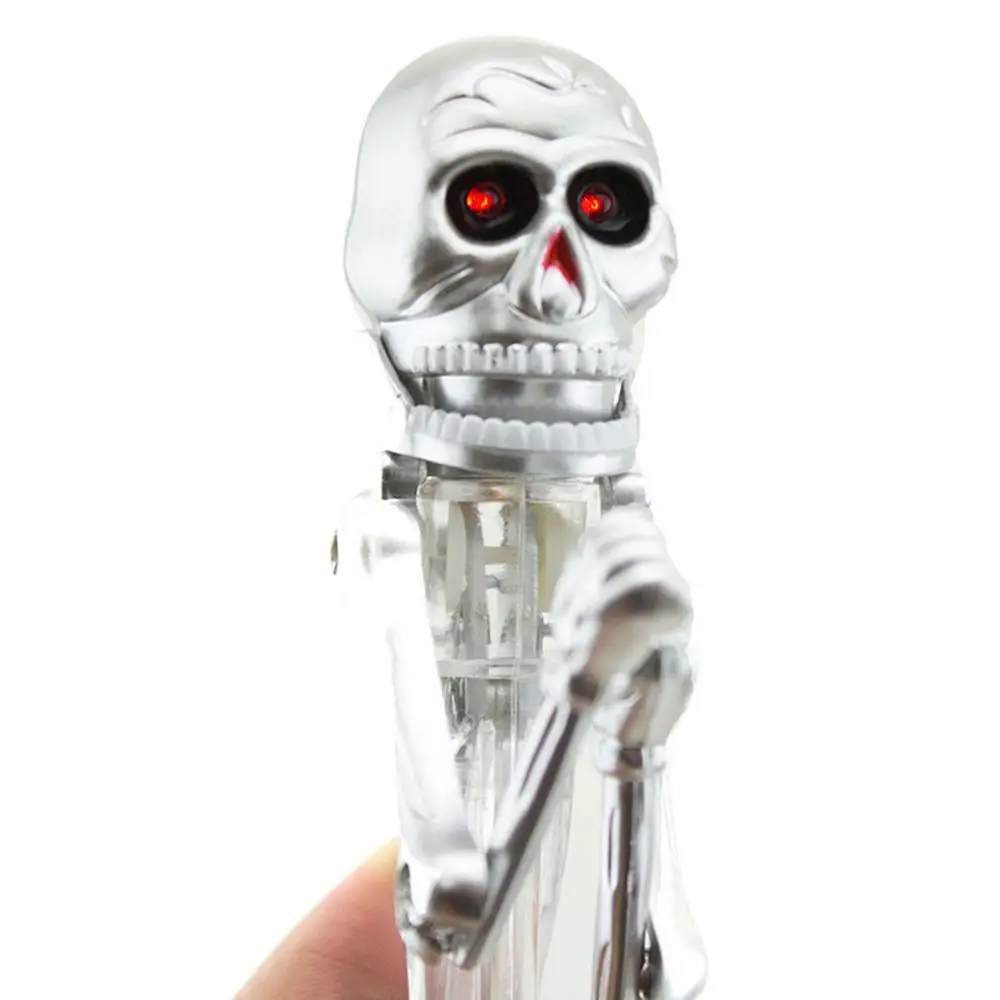 Halloween Pen With Light Halloween Pen Funny Boxing Skeleton With LED Light Adults And Children Ballpoint Pens Ergonomic Grip