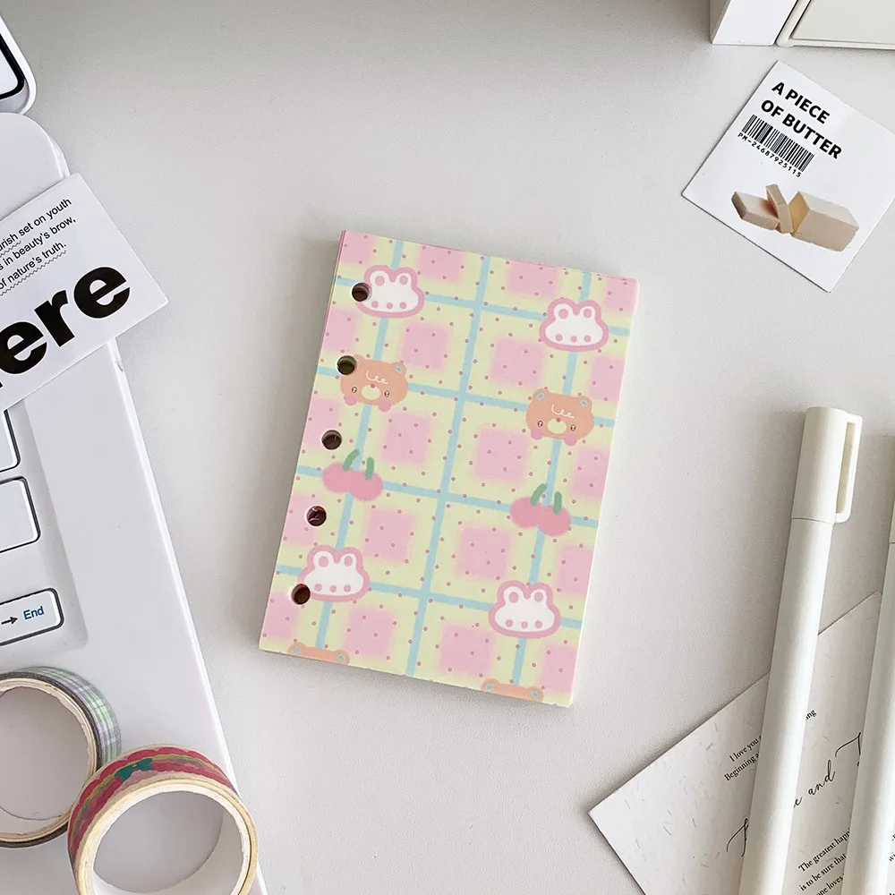 M5 5Holes Cute Loose Leaf Binder Inner Page Pocket Notebook Planner Girl Notepad Agenda Book Photo Book School Stationery