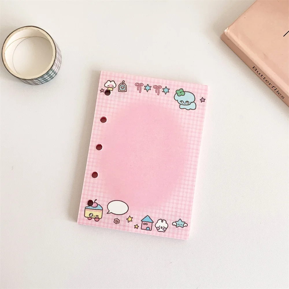 M5 5Holes Cute Loose Leaf Binder Inner Page Pocket Notebook Planner Girl Notepad Agenda Book Photo Book School Stationery