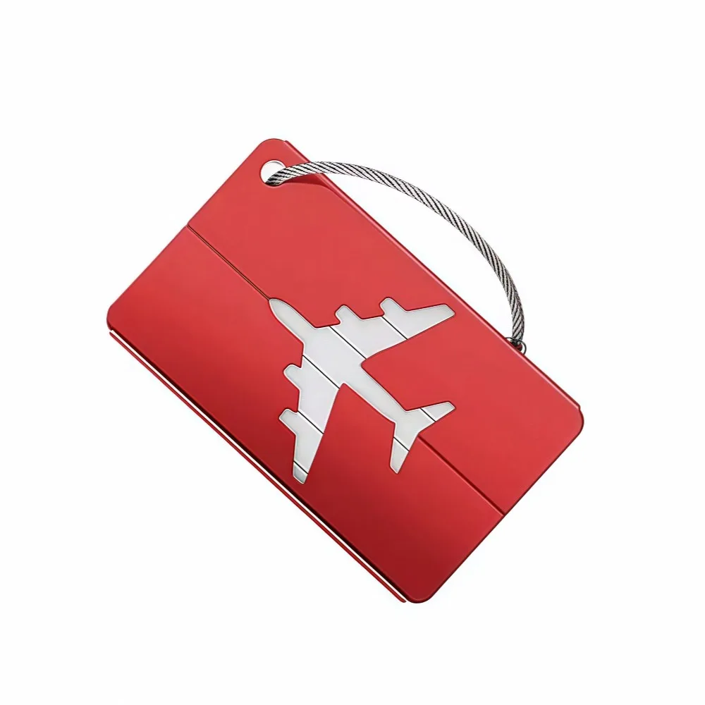 Aluminum Alloy Travel Luggage Tag Hanging Tag Suitcase Tag Plane With Name ID Cards Anti-lost Solid Color Travel Accessories.zmt