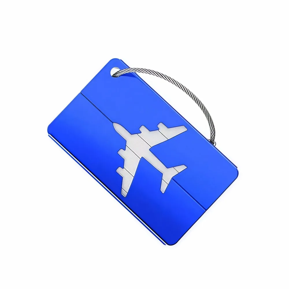 Aluminum Alloy Travel Luggage Tag Hanging Tag Suitcase Tag Plane With Name ID Cards Anti-lost Solid Color Travel Accessories.zmt