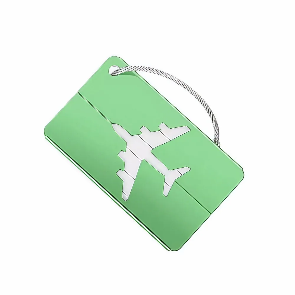 Aluminum Alloy Travel Luggage Tag Hanging Tag Suitcase Tag Plane With Name ID Cards Anti-lost Solid Color Travel Accessories.zmt