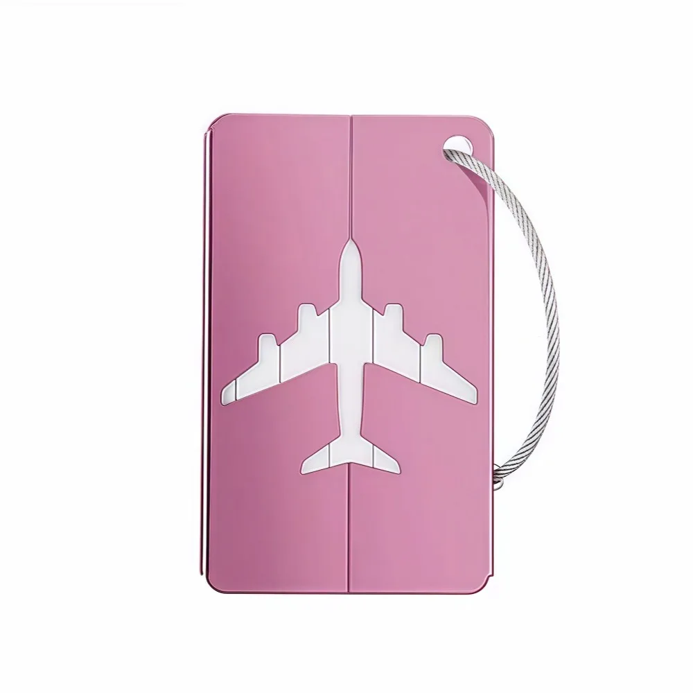 Aluminum Alloy Travel Luggage Tag Hanging Tag Suitcase Tag Plane With Name ID Cards Anti-lost Solid Color Travel Accessories.zmt