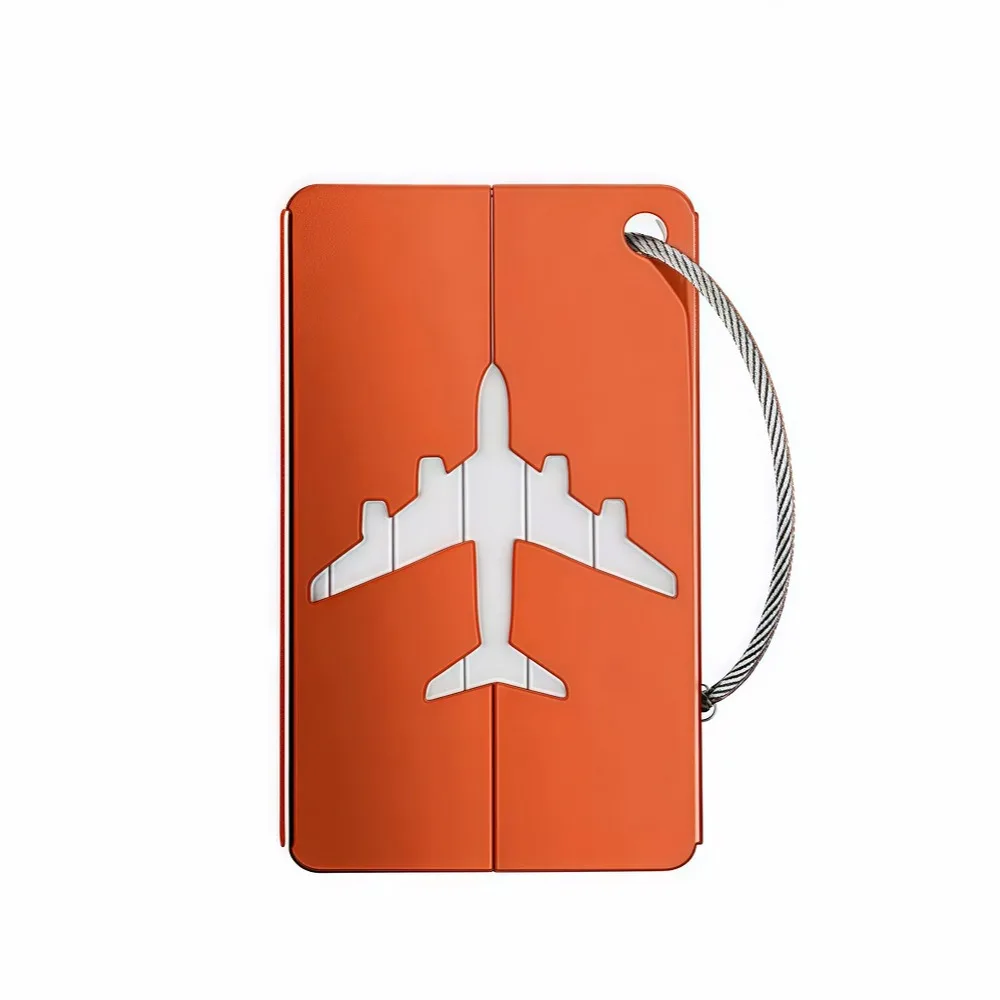 Aluminum Alloy Travel Luggage Tag Hanging Tag Suitcase Tag Plane With Name ID Cards Anti-lost Solid Color Travel Accessories.zmt