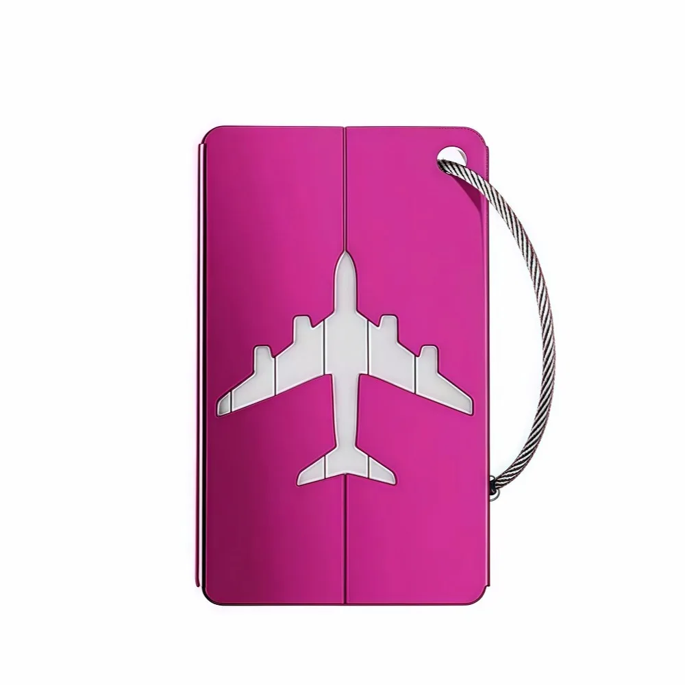 Aluminum Alloy Travel Luggage Tag Hanging Tag Suitcase Tag Plane With Name ID Cards Anti-lost Solid Color Travel Accessories.zmt