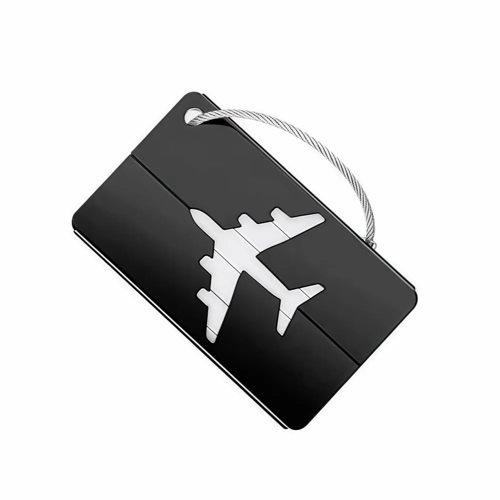 Aluminum Alloy Travel Luggage Tag Hanging Tag Suitcase Tag Plane With Name ID Cards Anti-lost Solid Color Travel Accessories.zmt