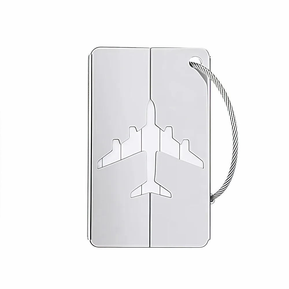 Aluminum Alloy Travel Luggage Tag Hanging Tag Suitcase Tag Plane With Name ID Cards Anti-lost Solid Color Travel Accessories.zmt