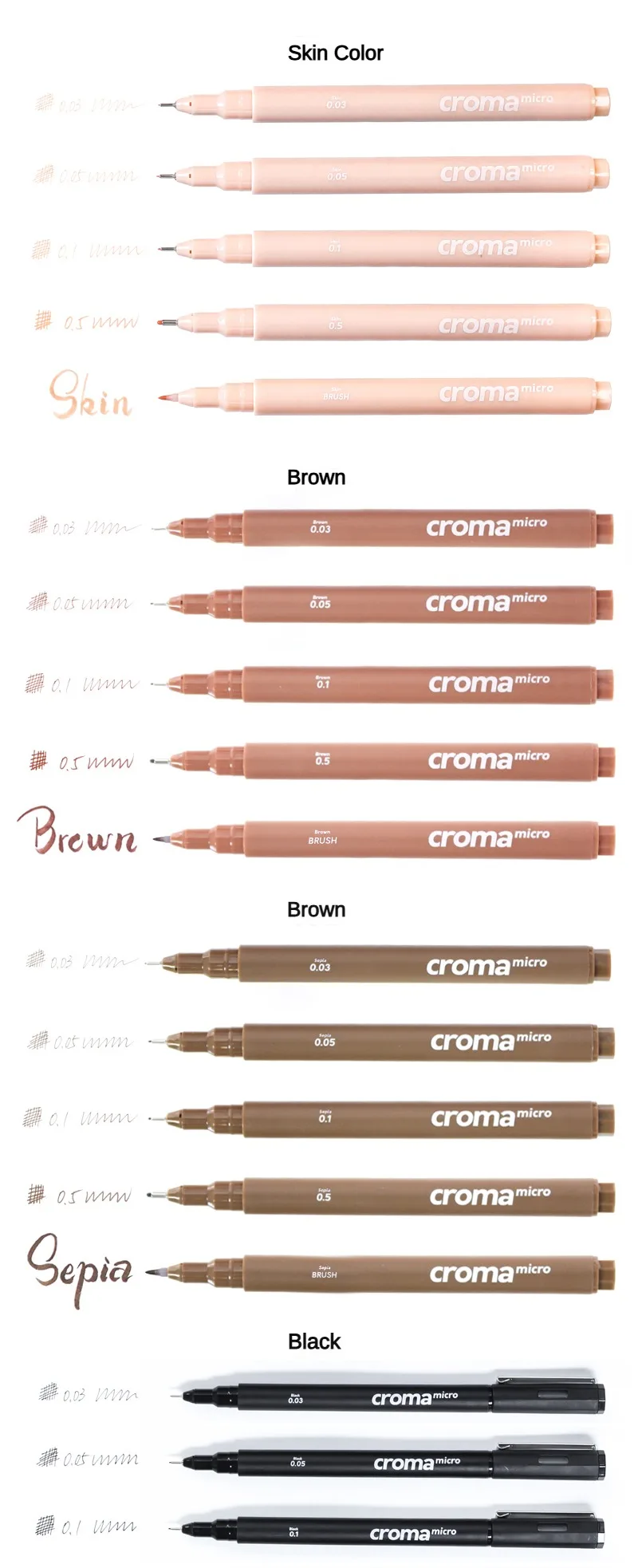 Croma Micro Needle Ballpoint Pen Painting Art Special Brush Color Marker Anime Waterproof Hook Pen Stationery School Supplies