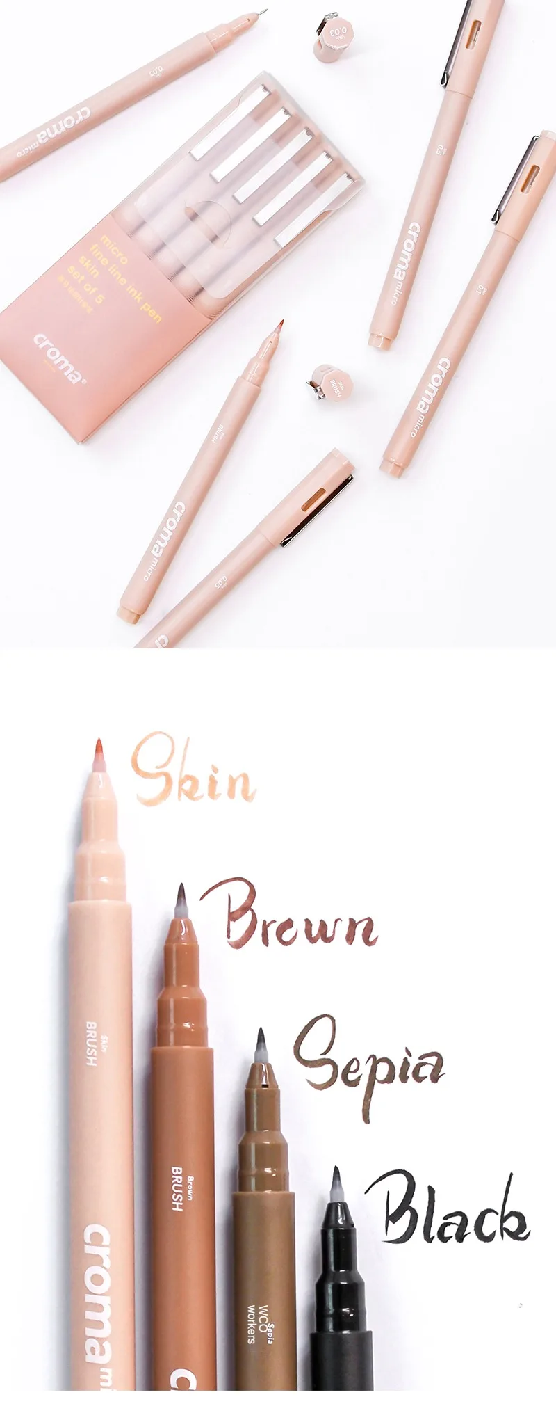 Croma Micro Needle Ballpoint Pen Painting Art Special Brush Color Marker Anime Waterproof Hook Pen Stationery School Supplies