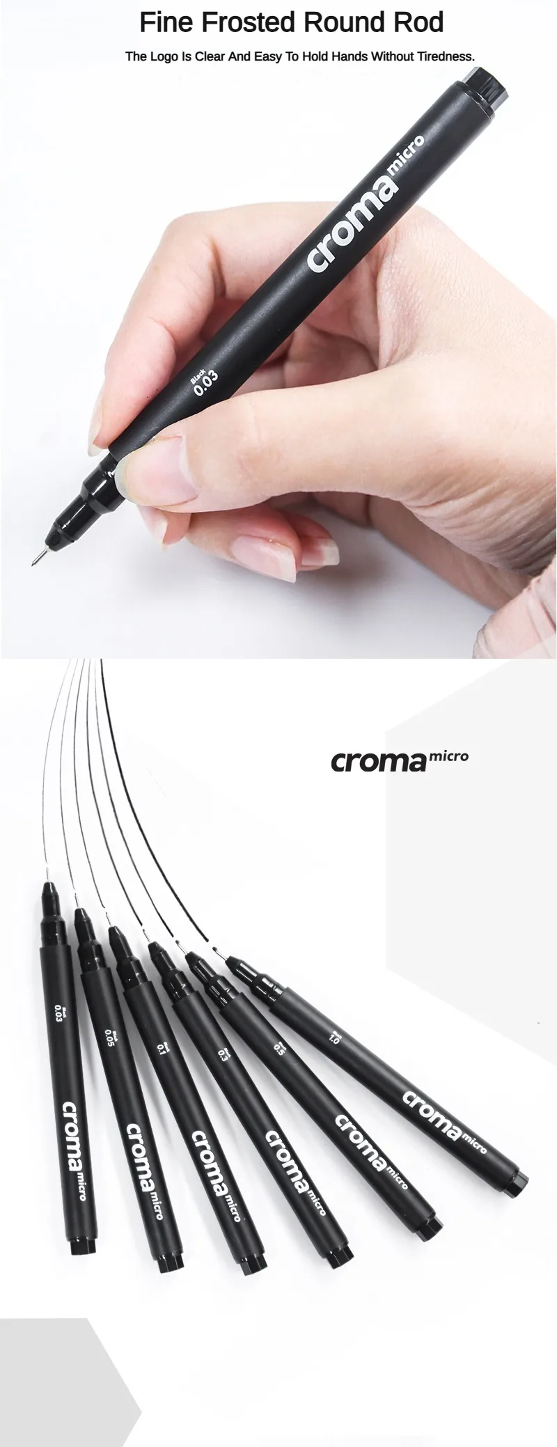 Croma Micro Needle Ballpoint Pen Painting Art Special Brush Color Marker Anime Waterproof Hook Pen Stationery School Supplies