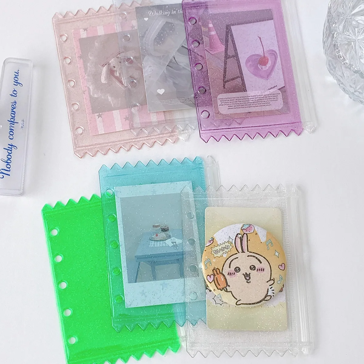M5 Colofrful Binder Pockets Binder Zipper Folders For 6-ring Notebook Binder Waterproof Pvc Leaf Document Filing Bag