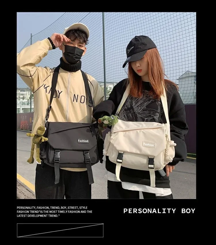 Youth Fashion Nylon Crossbody Bags for Women Handbags Shoulder Bag Large Capacity Solid Canvas Messenger Bag Girls School Bags