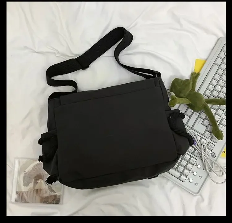 Youth Fashion Nylon Crossbody Bags for Women Handbags Shoulder Bag Large Capacity Solid Canvas Messenger Bag Girls School Bags