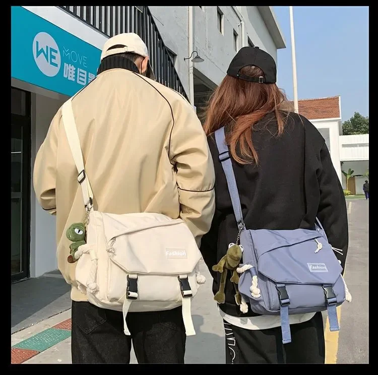 Youth Fashion Nylon Crossbody Bags for Women Handbags Shoulder Bag Large Capacity Solid Canvas Messenger Bag Girls School Bags