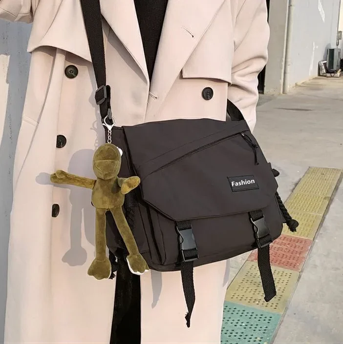 Youth Fashion Nylon Crossbody Bags for Women Handbags Shoulder Bag Large Capacity Solid Canvas Messenger Bag Girls School Bags