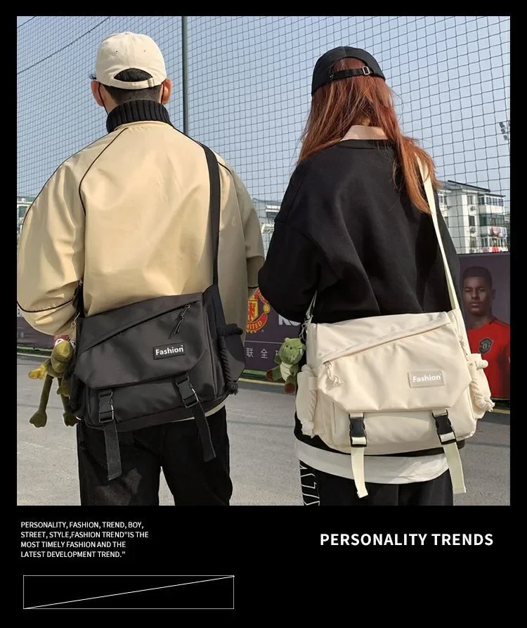 Youth Fashion Nylon Crossbody Bags for Women Handbags Shoulder Bag Large Capacity Solid Canvas Messenger Bag Girls School Bags