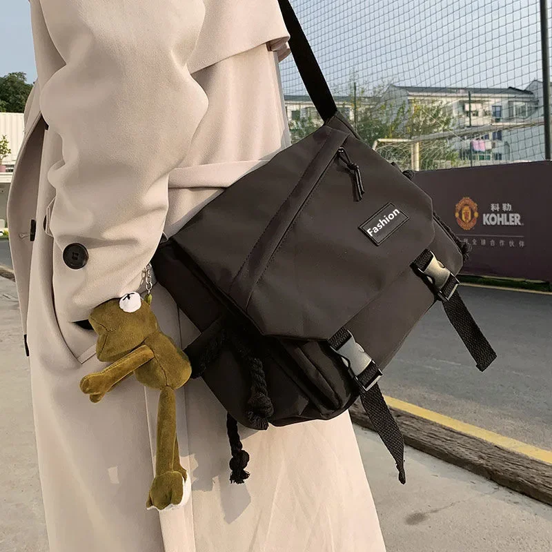 Youth Fashion Nylon Crossbody Bags for Women Handbags Shoulder Bag Large Capacity Solid Canvas Messenger Bag Girls School Bags