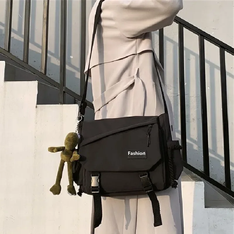 Youth Fashion Nylon Crossbody Bags for Women Handbags Shoulder Bag Large Capacity Solid Canvas Messenger Bag Girls School Bags