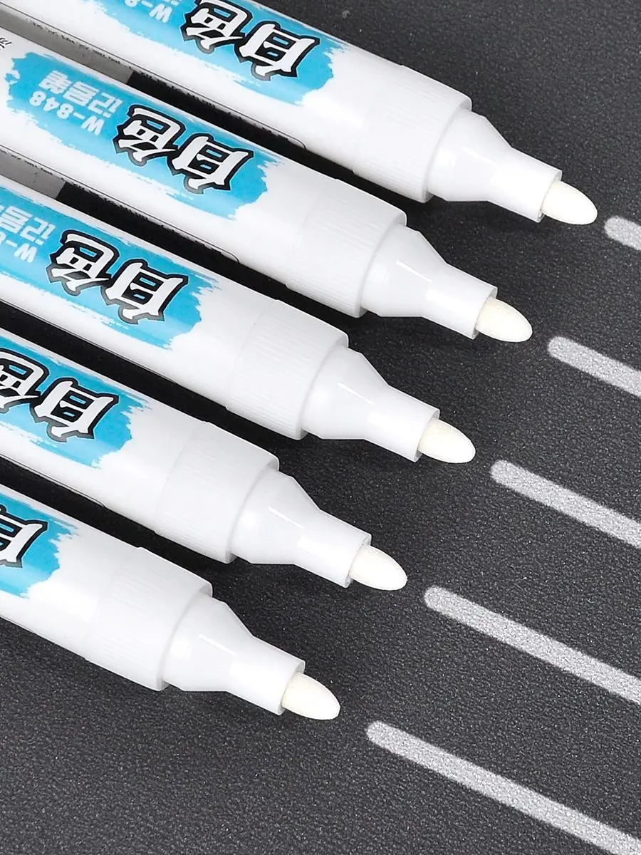3/6/12PCS 2.5mm Waterproof White Marker Pen Paint Tread Environmental Pens Car Tire Painting Graffti Stationery School Supplies