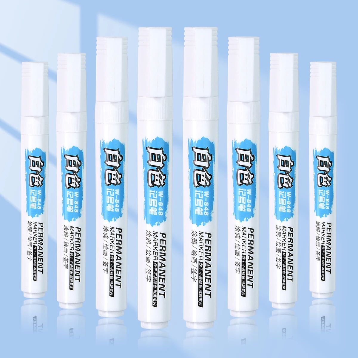 3/6/12PCS 2.5mm Waterproof White Marker Pen Paint Tread Environmental Pens Car Tire Painting Graffti Stationery School Supplies