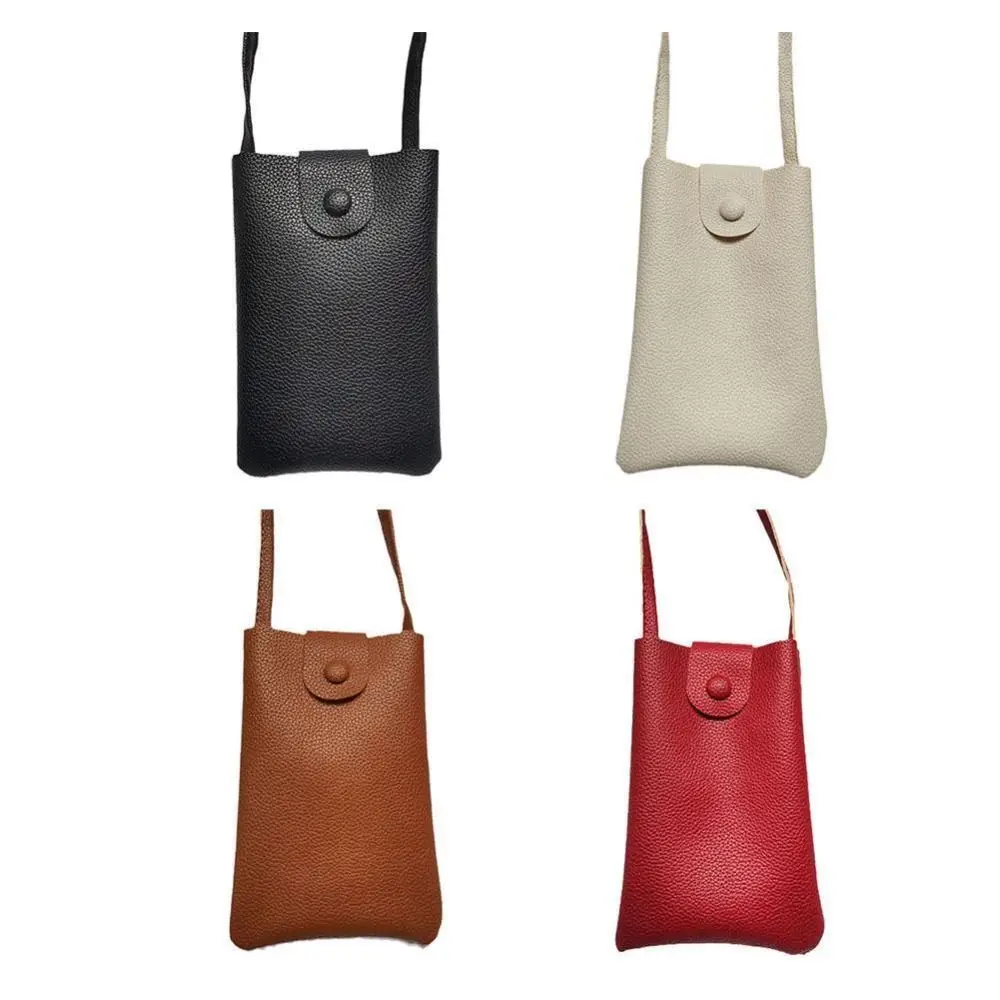 PU Leather Summer Shoulder Bag New Large Capacity Purse Mobile Phone Messenger Bag Solid Color Mini Women Handbags