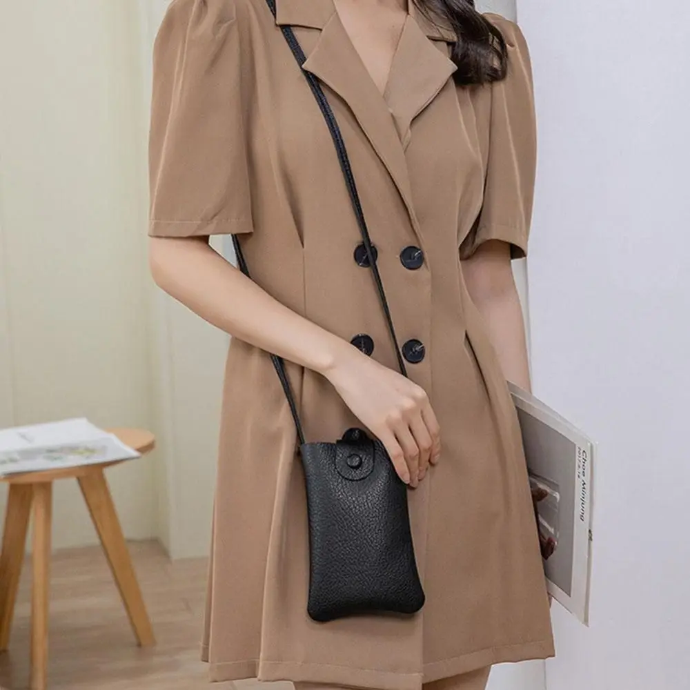 PU Leather Summer Shoulder Bag New Large Capacity Purse Mobile Phone Messenger Bag Solid Color Mini Women Handbags