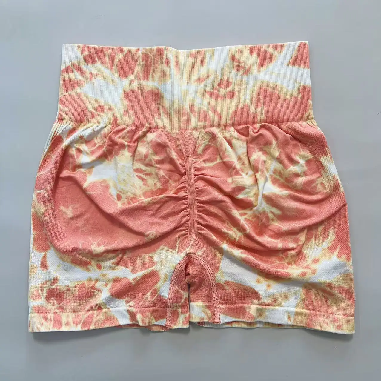 New Women Gym Tie Dye Scrunch Shorts Fitness Seamless Butt Lifting Sports Leggings Stretch Activewear Workout Running Tights