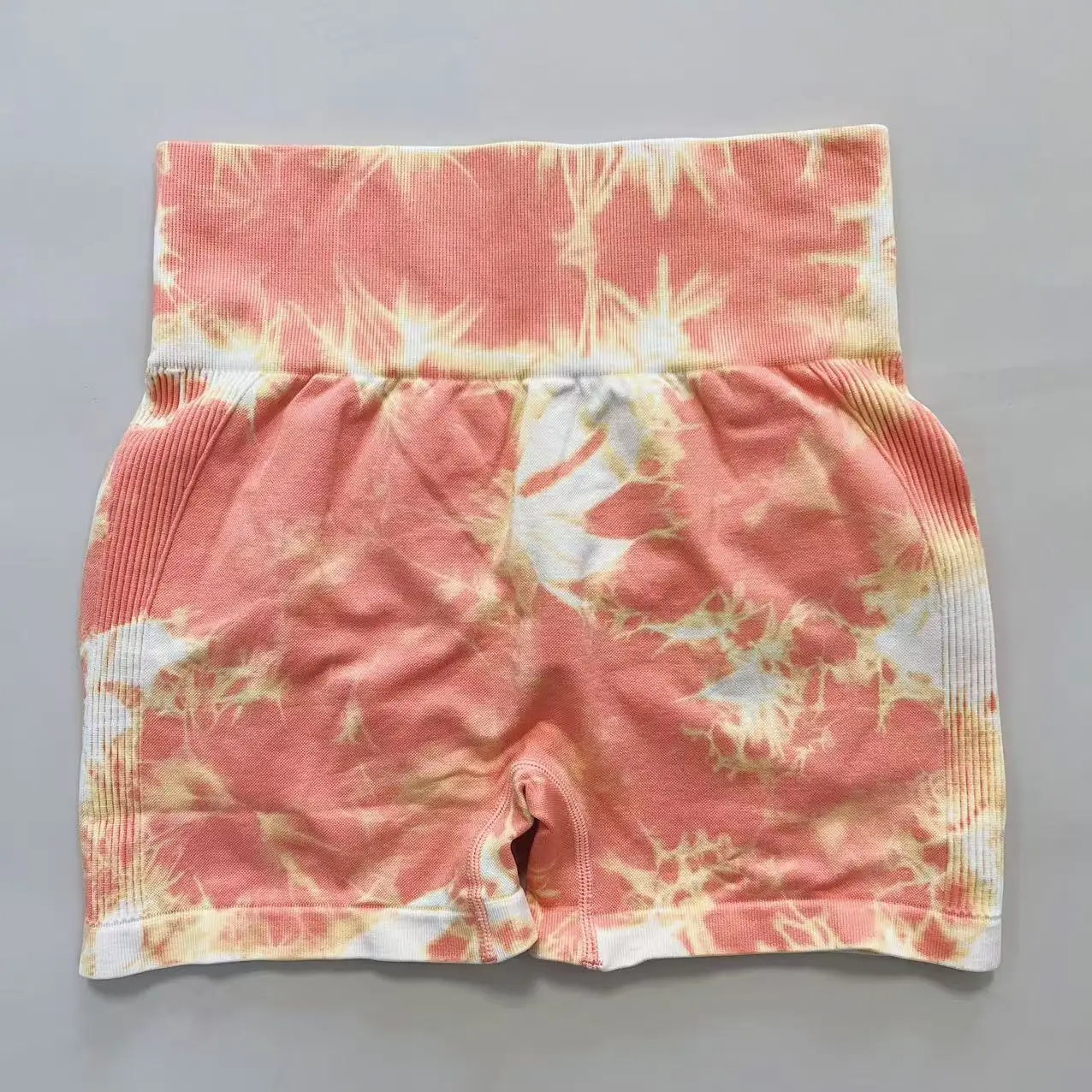 New Women Gym Tie Dye Scrunch Shorts Fitness Seamless Butt Lifting Sports Leggings Stretch Activewear Workout Running Tights