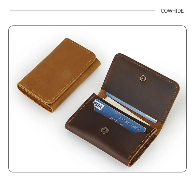 Mens Wallet Genuine Leather Coin Purse Ladies Card Mini Bag Clutch Feminine Men's Slim Purse Money Small Wallet Card Holder Gift