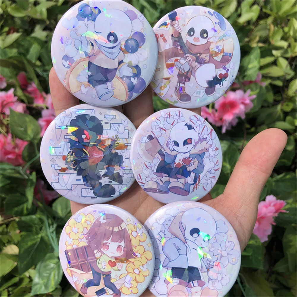 Game UNDERTALE Sans Frisk Asriel Dreemurr Toriel Papyrus Cosplay Costumes SPTE Tin Plated Pin Badge Accessories Pendant Prop