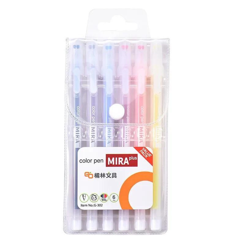1-12 PCS Colored gel pens set Kawaii blue 0.5 mm ballpoint pen for journal Cute School supplies Korean stationery
