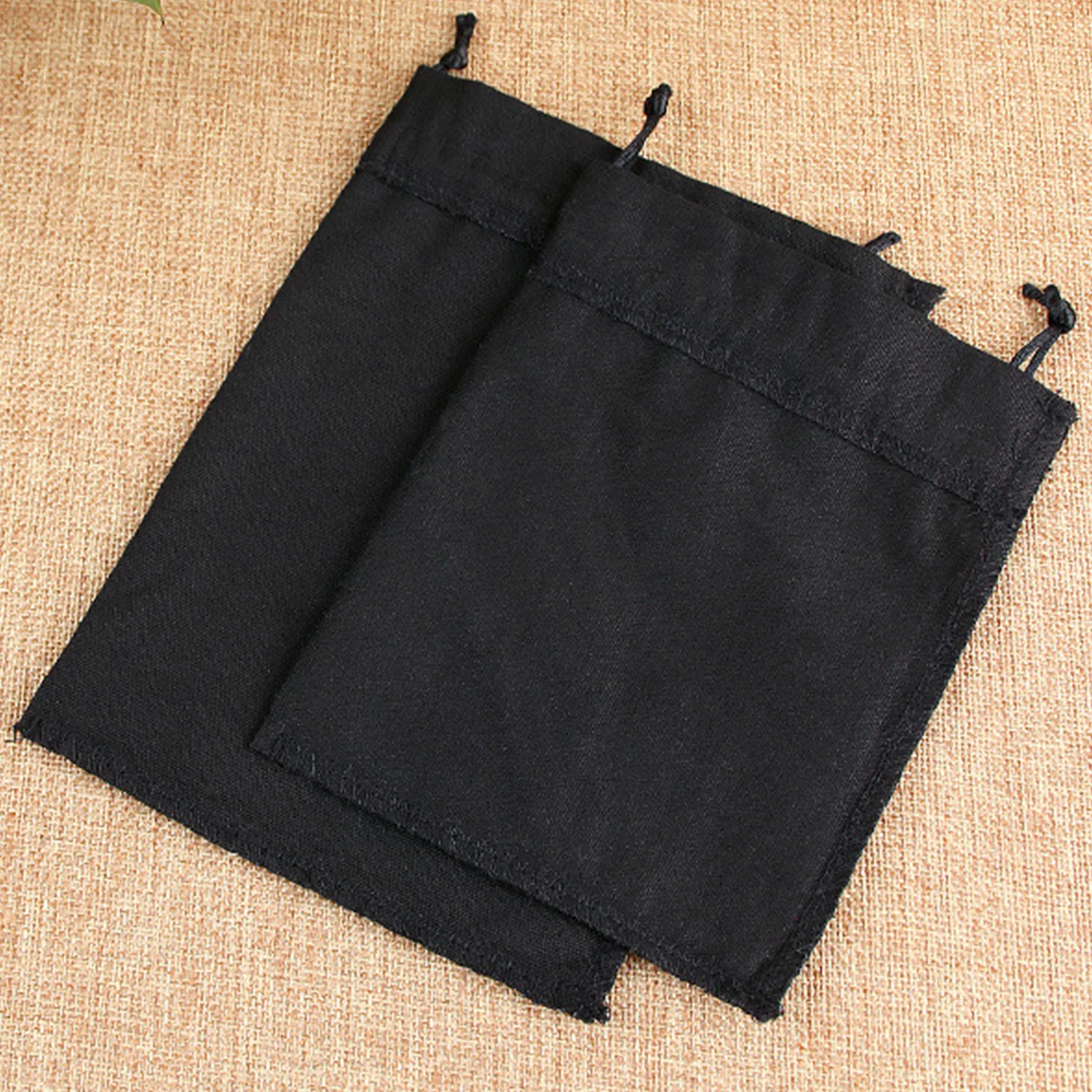 1 Pcs/Lot Black Thick Canvas Drawstring Wedding Pouches for Gift Package Home Organizer Heavy Duty Sturdy Cotton Storage Bags