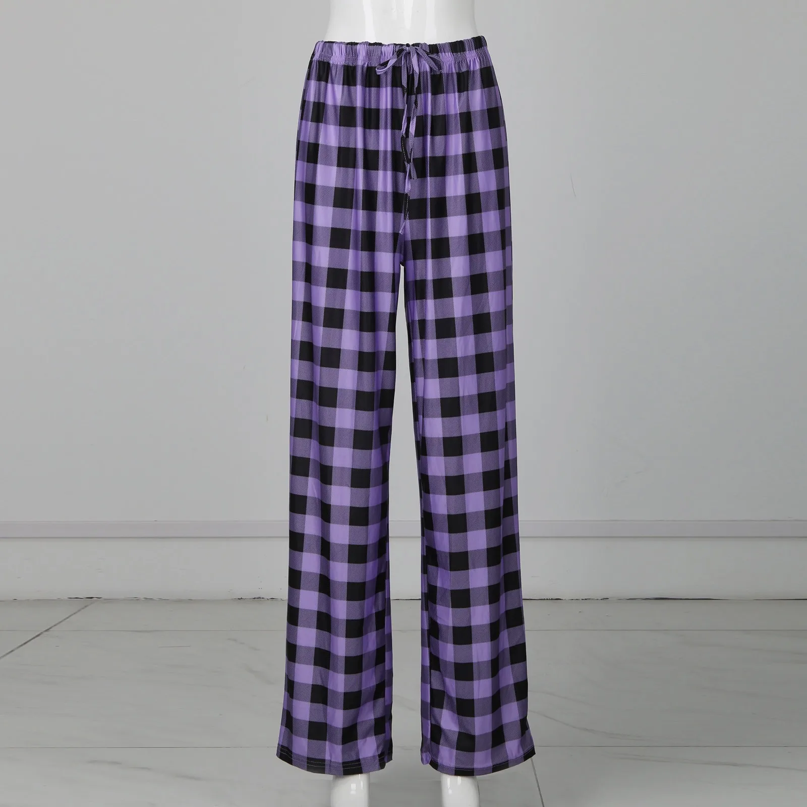Women Pants Plaid Cotton Loose Ladies Pajama Pants Pyjama Trousers Men Sleep Bottoms Lounge Wear Sleep Lounge Pants Bottoms