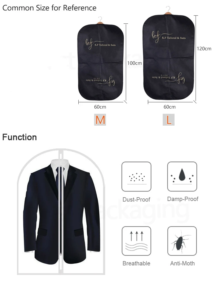 Breathable Suit Liner Packing Clothes Bag Down Jacket Coat Hanging Clothes Storage Bag Clothing Dust Cover Garment Bag