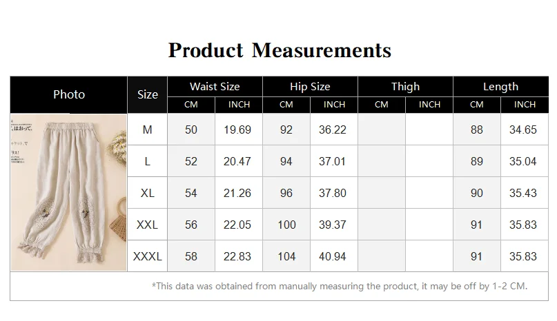 Embroidery Bloomers Lace Linen Casual Elastic High Waist Loose Wide Leg Women's Pants Ankle-Length Pants For Women Clothing 2024
