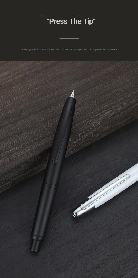 JINHAO 10 Press Fountain Pen Retractable Metal Matte Black EF F Writing Ink Pen with Converter School Office Supplies Stationery