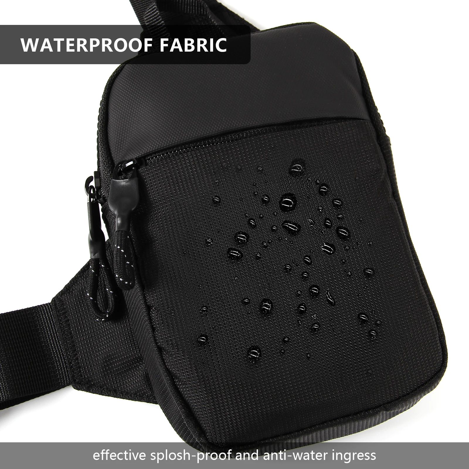 Casual Men Shoulder Chest Bag Nylon Waterproof Outdoor Sport Running Cycling Belt Bag Large Capacity Travel Phone Pouch Bag