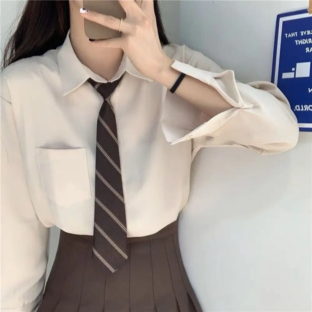 Polyester JK Necktie Simple Plaid Neckwear Striped Neck Tie Clothes Accessories Cravat Uniform Bow Tie Women Men