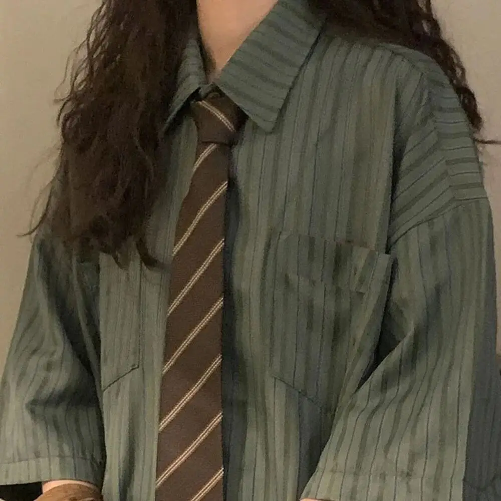 Polyester JK Necktie Simple Plaid Neckwear Striped Neck Tie Clothes Accessories Cravat Uniform Bow Tie Women Men