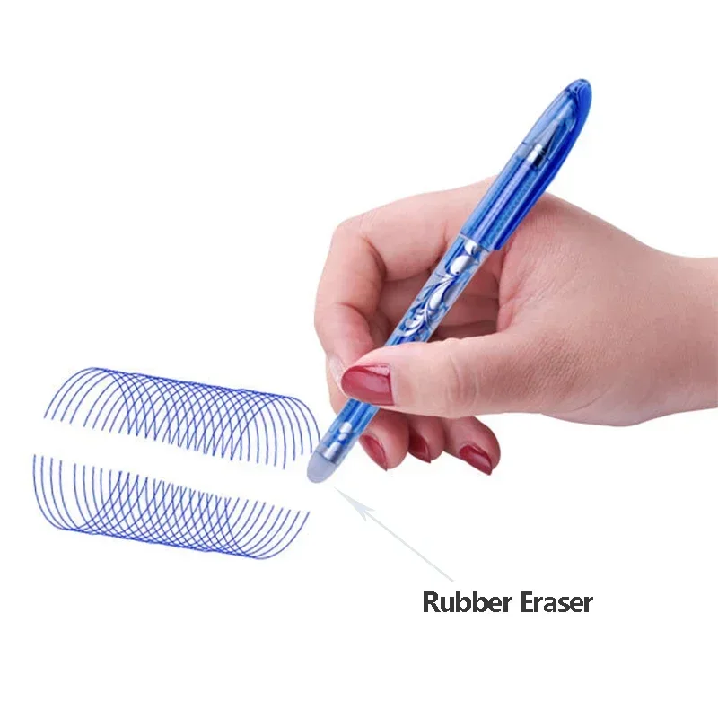 85Pcs/Set Erasable Pen Gel Pens Blue/Black ink Refills Rod Washable Handle School Writing Office Kawaii Stationery Gel Pen