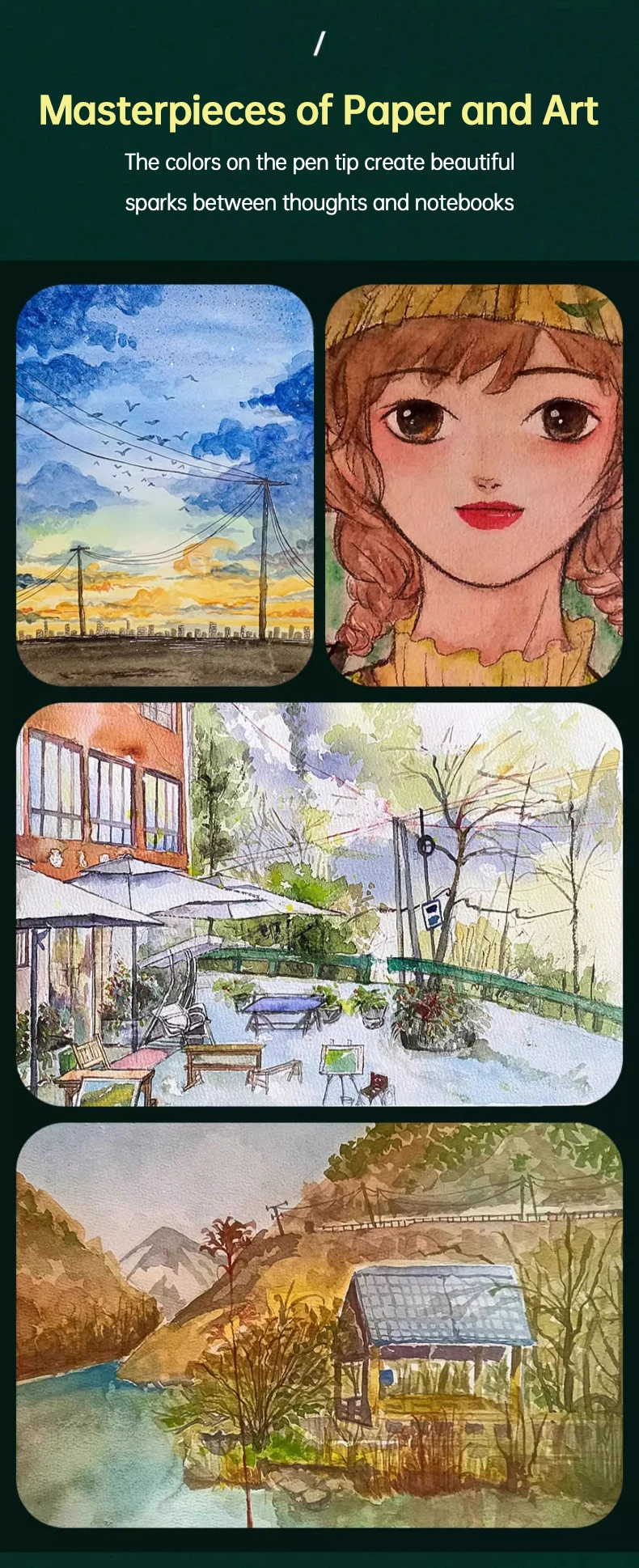 Baohong Academy Watercolor Book 100% Cotton Sketchbook 300g Drawing Paper 32K 16K 8K Papel Para Acuarela Painting Art Supplies