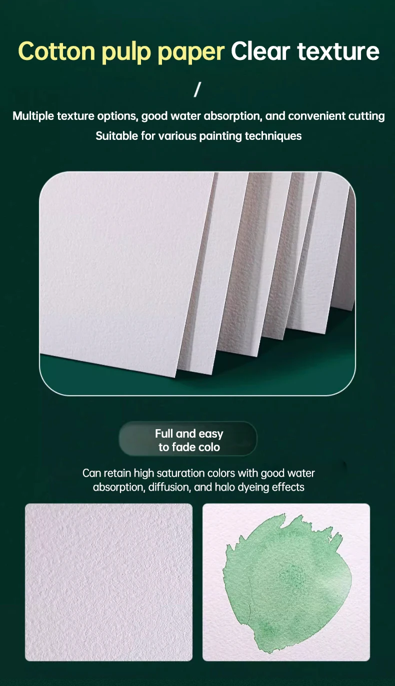 Baohong Academy Watercolor Book 100% Cotton Sketchbook 300g Drawing Paper 32K 16K 8K Papel Para Acuarela Painting Art Supplies